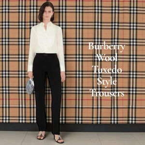 Burberry Women’s Italian Wool Tuxedo Trousers, Black (ITA 46/US 10-12)